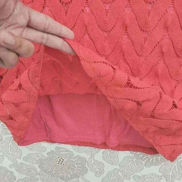 Free People Lace Red Long SleeveCut out Back Mini Dress Size S - Picture 6 of 8